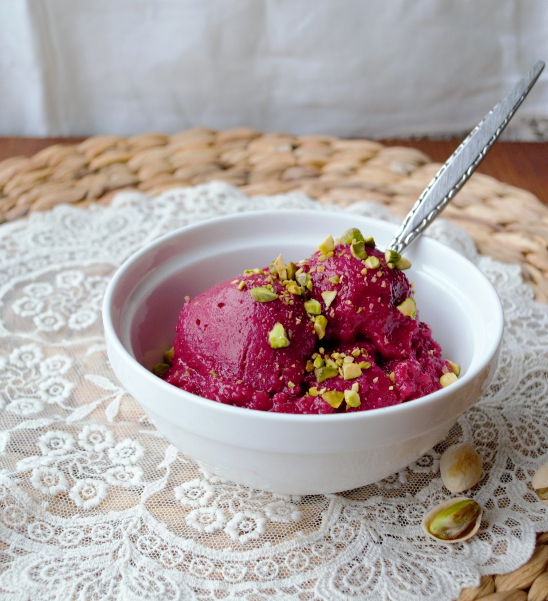 vegan beet and pear sorbet