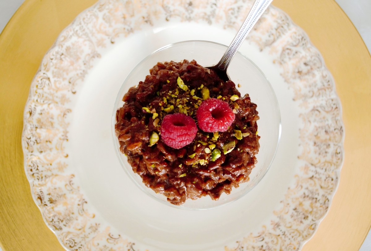 chcoclate rice pudding gluten-free and dairy-free dessert