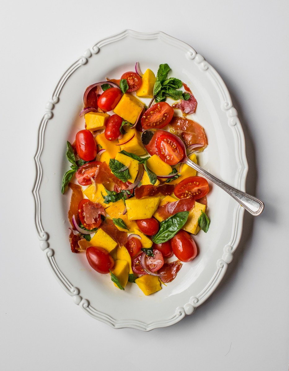 mango salad, antipasto, thai food