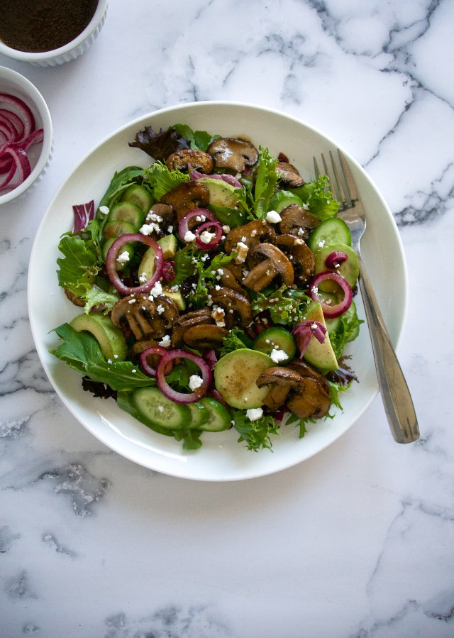 warm mushroom salad by Milkandmarigolds.com