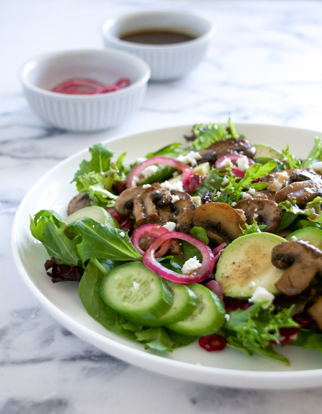 warm mushroom salad milkandmarigolds.com